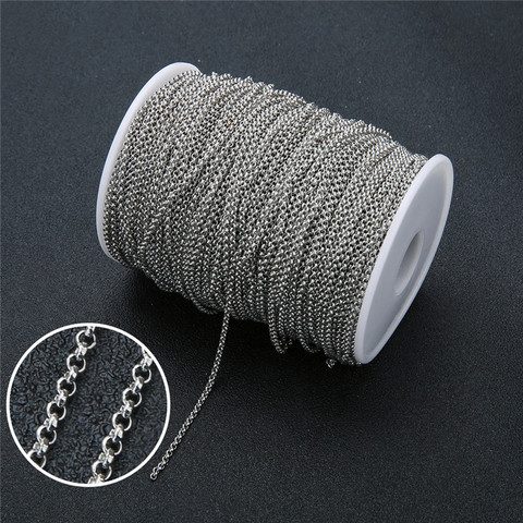 5m/lot Stainless Steel Rolo Link Chain Necklace Findings 2mm 2.5mm Metal Necklace  Chains Bulk For Jewelry Making Accessories - Price history & Review, AliExpress Seller - Aclovex Store